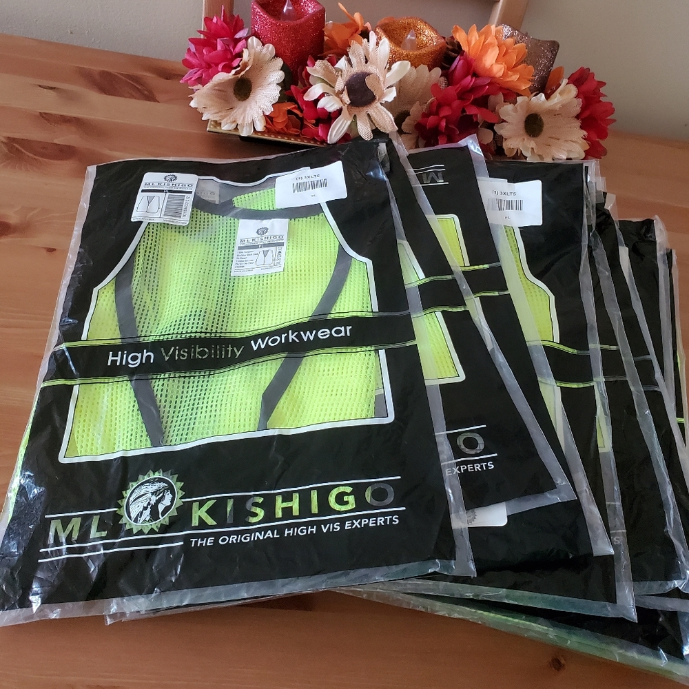 ML Kishigo (P) (PL-V17-V18)one size  Series Plain Mesh Vest.  Pack 5 pcs - Picture 5 of 5